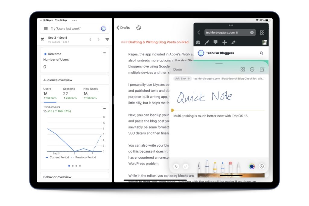 iPad can run multiple tasks at once, thanks to multitasking